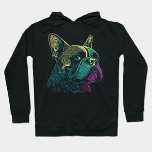 French Bulldog - Frenchie Watercolor Painting Portrait Art Hoodie